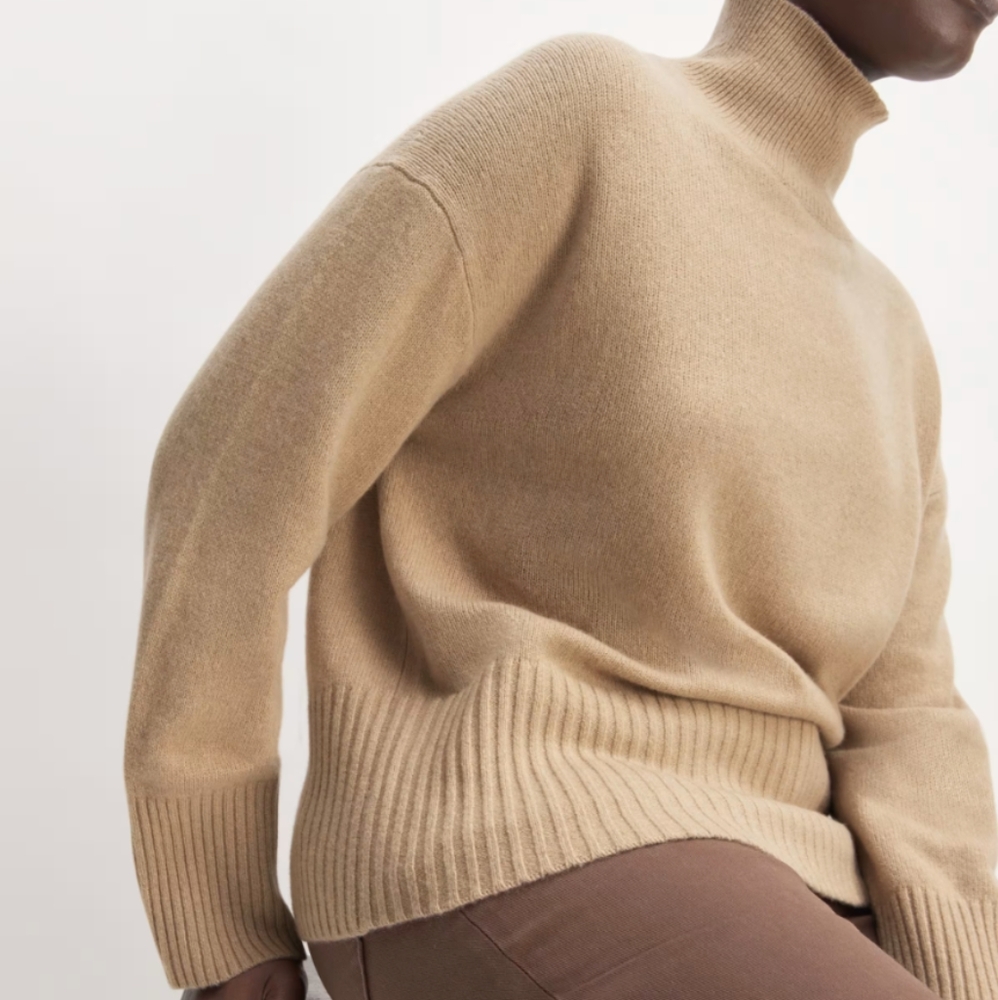Everlane Cashmere Boxy Turtleneck Sweater Small